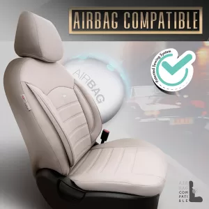 Seat Covers Otom Inspire Design Universal Full Artificial Leather Front / Rear Set 11 Pieces Beige INS-3509-image-6310068