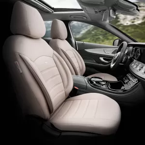 Seat Covers Otom Inspire Design Universal Full Artificial Leather Front / Rear Set 11 Pieces Beige INS-3509-image-6310069