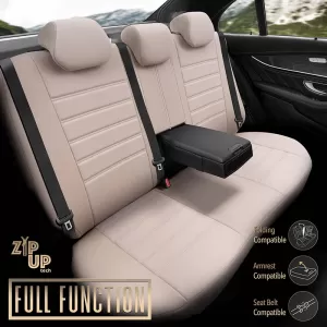 Seat Covers Otom Inspire Design Universal Full Artificial Leather Front / Rear Set 11 Pieces Beige INS-3509-image-6310072