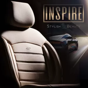 Seat Covers Otom Inspire Design Universal Full Artificial Leather Front / Rear Set 11 Pieces Beige INS-3509-image-6310073