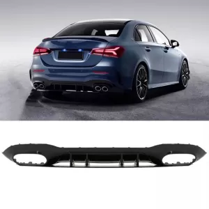 Rear Bumper Diffuser suitable for Mercedes-Benz A-Class W177 19+ Sedan A45 A Design Look-image-6310204
