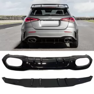 Rear Bumper Diffuser suitable for Mercedes-Benz A-Class W177 19+ Hatchback A45 A Design Look-image-6310213
