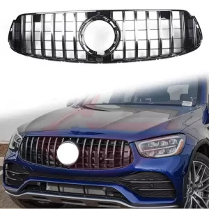 Front Grille suitable for Mercedes-Benz GLC-Class X253 19+ Facelift A Design Line GTR Panamericana Design Black/Chrome-image-6310226