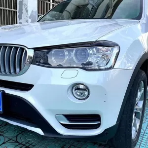 Headlight Covers Eyebrows suitable for BMW X3 F25 LCI & X4 F26 2014-2017 Painted Glossy Black 2 Pcs-image-6310391