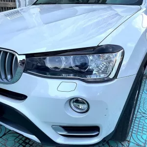 Headlight Covers Eyebrows suitable for BMW X3 F25 LCI & X4 F26 2014-2017 Painted Glossy Black 2 Pcs-image-6310393