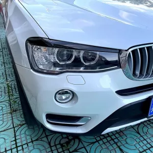 Headlight Covers Eyebrows suitable for BMW X3 F25 LCI & X4 F26 2014-2017 Painted Glossy Black 2 Pcs-image-6310394