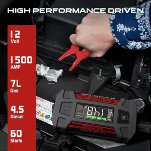 Car Booster, Powerbank, Led Light 3 in 1 Lokithor J1500 12 Volt 1500A-image-6310452