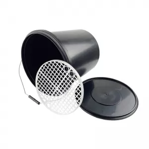 Washing Bucket Round With Grit Guard Black With Lid 18Lt Feral-image-6311078