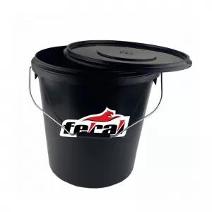 Washing Bucket Round With Grit Guard Black With Lid 18Lt Feral-image-6311080
