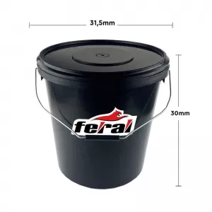 Washing Bucket Round With Grit Guard Black With Lid 18Lt Feral-image-6311083