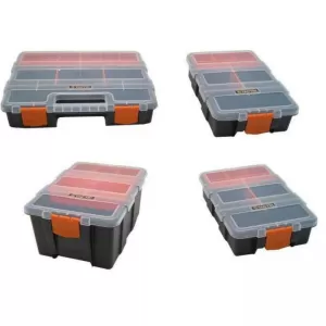 Tool Compartment Organisers Adjustable & Removable Box Black 29x23x18cm Tactix 320020 Set 4 Pcs-image-6311111