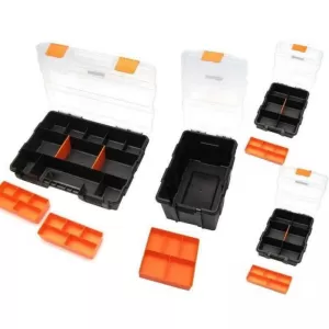 Tool Compartment Organisers Adjustable & Removable Box Black 29x23x18cm Tactix 320020 Set 4 Pcs-image-6311112