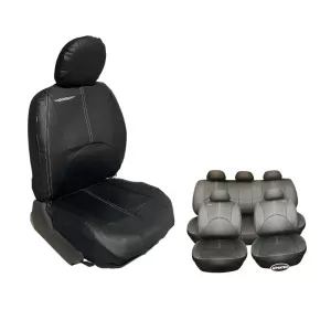 Seat Covers Bossi Imperial Universal Leather Front / Rear Set 11 Pieces Black 6332-image-6311186