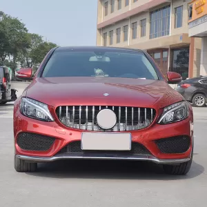 Front Grille suitable for Mercedes-Benz C-Class W205 14-18 GT A Design Panamericana Look 360° With 14 Lines Black/Chrome 1 Pc-image-6311641
