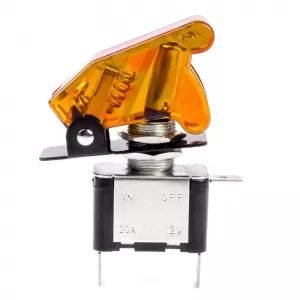 Switch Aircraft Type ON/OFF Led Single 12/24 Volt 20A Illuminated Yellow Amio 03094-image-6311659