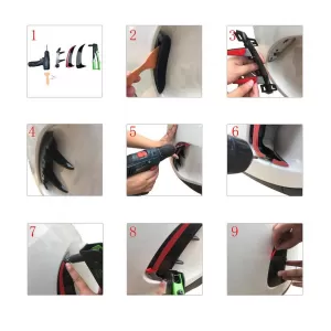 Rear Bumper Side Flaps / Vents suitable for Mercedes-Benz A-Class V177 Sedan with a Design Line Bumper Glossy Black 2 Pieces