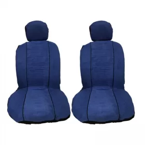 Seat Cover Set Front-Rear Towel 100% Blue/Black 6 Pcs-image-6311913