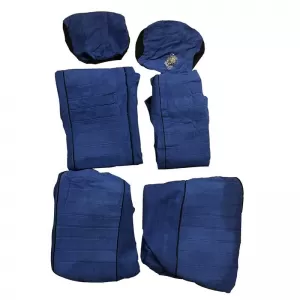 Seat Cover Set Front-Rear Towel 100% Blue/Black 6 Pcs-image-6311914
