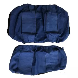 Seat Cover Set Front-Rear Towel 100% Blue/Black 6 Pcs-image-6311917