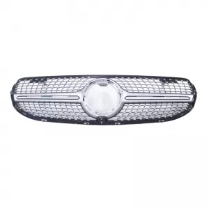 Front Grille suitable for Mercedes-Benz GLC-Class X253 19+ Facelift Diamond Look Silver/Chrome-image-6312149