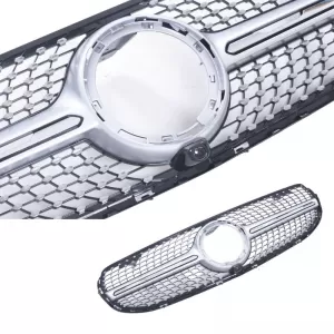 Front Grille suitable for Mercedes-Benz GLC-Class X253 19+ Facelift Diamond Look Silver/Chrome-image-6312151