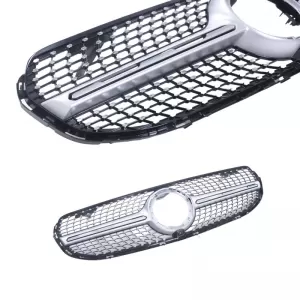 Front Grille suitable for Mercedes-Benz GLC-Class X253 19+ Facelift Diamond Look Silver/Chrome-image-6312152