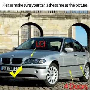 Front Grilles suitable for BMW 3 E46 02-05 Sedan/Touring M4 Look With Double Grille Tri-Color Glossy Black 2pcs-image-6312171
