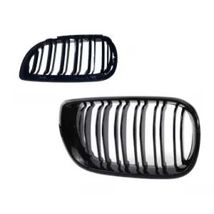 Front Grilles suitable for BMW 3 E46 02-05 Sedan/Touring M4 Look With Double Grille Tri-Color Glossy Black 2pcs-image-6312174