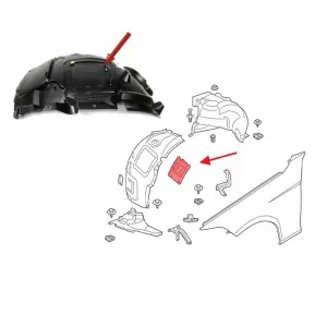 Fender/Headlight Access Front Bumper Canopy Cover suitable for BMW 1 F20/F21, 2 F22/F23, 3 F30/F31/F34, 4 F32/F33/F36 1 Piece-image-6312306