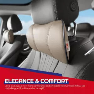 Car Neck Pillow Pad Beige Leather Otom NPW-104 1 Piece-image-6312371