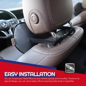Car Neck Pillow Pad Dark Grey Leather Otom NPW-103 1 Piece-image-6312381