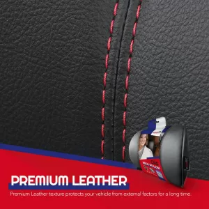 Car Neck Pillow Pad Black With Red Stitch Leather Otom NPW-102 1 Piece-image-6312401
