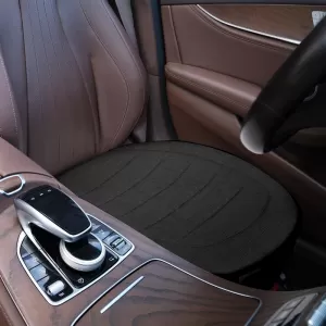 Bottom Seat Cushion with Front Pocket Otom from Linen Fabric Black CBLN-101 1 Piece-image-6312454