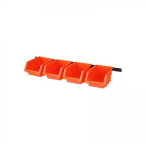 Stackable Plastic Tool Storage Boxes Set of 8 Pieces with 4 Plastic Rails 16.4 x 10.5 x 7.6cm Tactix 320604