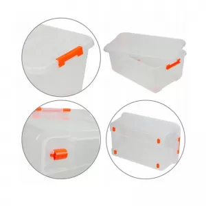 Plastic Storage Box With Cap Transparent 58x37.5x34.5cm 52Lt Tactix 320282-image-6312619