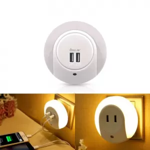 Lampă cu fotocelulă LED 1W / 3000K cu 2 USB și senzor FOS_ME 17-00504