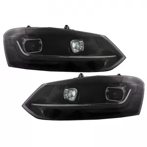 Headlights Set Suitable for VW Polo 6R/6C 09-17 DRL New Design & Dynamic Signal H7 With Motor Carrier-image-6312759