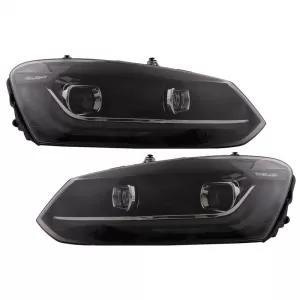 Headlights Set Suitable for VW Polo 6R/6C 09-17 DRL New Design & Dynamic Signal H7 With Motor Carrier-image-6312761