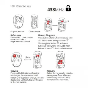 Universal Remote Control Suitable for 4 Buttons 433MHz Amio 03143-image-6312817