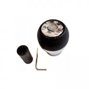 Shift Knob Universal Black/Chrome Round PVC Suitable for Lift Reverse-image-6313341