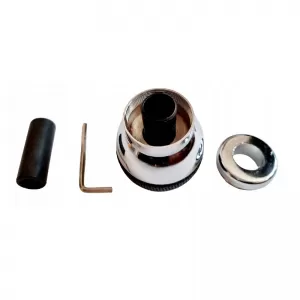 Shift Knob Universal Black/Chrome Round PVC Suitable for Lift Reverse-image-6313342