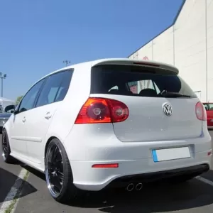 Rear Bumper suitable for VW Golf V (5) 03-08 R32 Look with Left Exhausts Glossy Black from ABS Plastic 1pc-image-6313583
