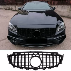 Front Grille suitable for Mercedes-Benz E-Class W213 16-19 GT A Design Panamericana Look Black 1pc-image-6313829