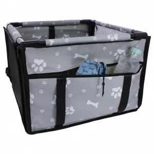 Pet Car Protective Carrier Bag Grey Color Suitable for Pets 38.5 x 38.5 x 27cm 1 Piece-image-6314315