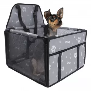 Pet Car Protective Carrier Bag Grey Color Suitable for Pets 38.5 x 38.5 x 27cm 1 Piece-image-6314318