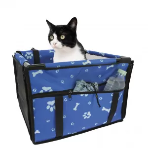 Pet Car Protective Carrier Bag Blue Color suitable for Pets 38.5 x 38.5 x 27cm 1 Piece-image-6314338