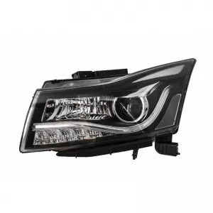 Headlights Set Suitable for Chevrolet Cruze 09-14 Tube DRL & Led Signal H7/H1 Black Manual Carner-image-6314464