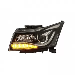 Headlights Set Suitable for Chevrolet Cruze 09-14 Tube DRL & Led Signal H7/H1 Black Manual Carner-image-6314467