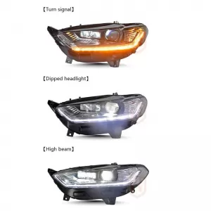 Headlights Set Suitable for Ford Mondeo mk5 13-16 DRL Chrome H7/Led With Dynamic Turn Signal Carner-image-6314614