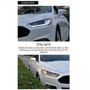Headlights Set Suitable for Ford Mondeo mk5 13-16 DRL Chrome H7/Led With Dynamic Turn Signal Carner-image-6314615